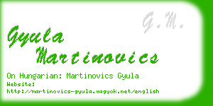 gyula martinovics business card